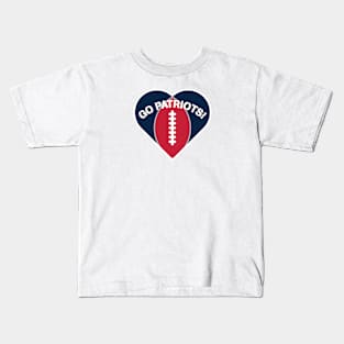 Heart Shaped New England Patriots Kids T-Shirt